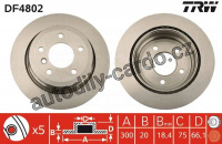 Brzdový kotouč TRW DF4802 - BMW 3 E90 06-