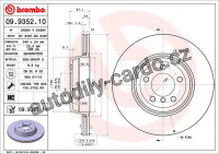 Brzdový kotouč BREMBO 09.9352.10 - BMW