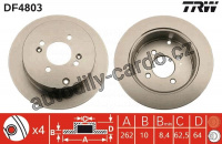 Brzdový kotouč TRW DF4803 - HYUNDAI GETZ 02-