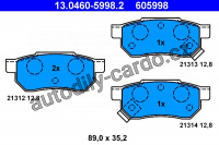 Sada brzdových destiček ATE 13.0460-5998 (AT 605998) - HONDA, ROVER