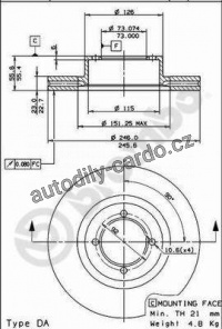 Brzdový kotouč BREMBO 09.5735.10 - OPEL