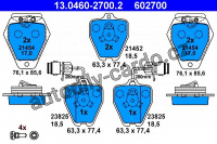 Sada brzdových destiček ATE 13.0460-2700 (AT 602700) - AUDI