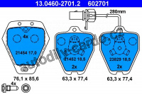 Sada brzdových destiček ATE 13.0460-2701 (AT 602701) - AUDI