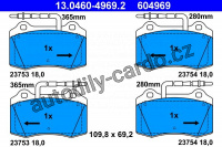 Sada brzdových destiček ATE 13.0460-4969 (AT 604969) - PEUGEOT