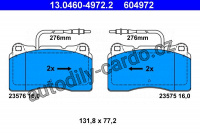 Sada brzdových destiček ATE 13.0460-4972 (AT 604972) - PEUGEOT