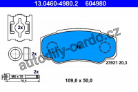 Sada brzdových destiček ATE 13.0460-4980 (AT 604980) - CITROËN ,FIAT, PEUGEOT