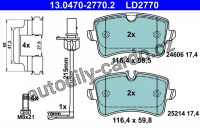 Sada brzdových destiček ATE Ceramic 13.0470-2770 (AT LD2770)