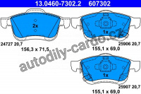 Sada brzdových destiček ATE 13.0460-7302 (AT 607302)