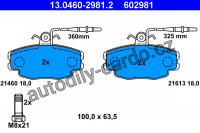 Sada brzdových destiček ATE 13.0460-2981 (AT 602981) - CITROËN