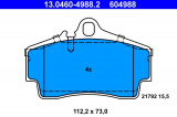 Sada brzdových destiček ATE 13.0460-4988 (AT 604988) - PORSCHE