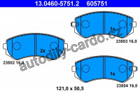 Sada brzdových destiček ATE 13.0460-5751 (AT 605751) - NISSAN
