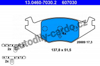 Sada brzdových destiček ATE 13.0460-7030 (AT 607030) - SEAT, VW