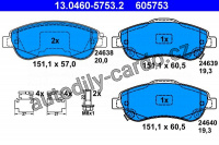 Sada brzdových destiček ATE 13.0460-5753 (AT 605753) - HONDA