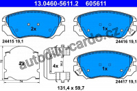 Sada brzdových destiček ATE 13.0460-5611 (AT 605611)