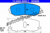 Sada brzdových destiček ATE 13.0460-5609 (AT 605609)