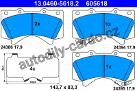 Sada brzdových destiček ATE 13.0460-5618 (AT 605618)