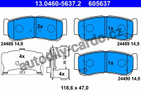 Sada brzdových destiček ATE 13.0460-5637 (AT 605637)