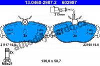 Sada brzdových destiček ATE 13.0460-2987 (AT 602987) - ALFA ROMEO, LANCIA