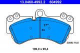 Sada brzdových destiček ATE 13.0460-4992 (AT 604992) - PORSCHE, VW