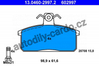 Sada brzdových destiček ATE 13.0460-2997 (AT 602997) - SUZUKI
