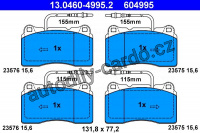 Sada brzdových destiček ATE 13.0460-4995 (AT 604995) - CITROËN, FIAT, LANCIA, PEUGEOT