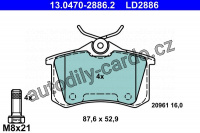 Sada brzdových destiček ATE Ceramic 13.0470-2886 (AT LD2886) - AUDI, SEAT, VW