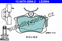 Sada brzdových destiček ATE Ceramic 13.0470-2894 (AT LD2894) - AUDI, SEAT, ŠKODA, VW