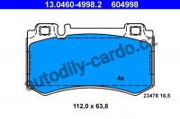 Sada brzdových destiček ATE 13.0460-4998 (AT 604998) - MERCEDES-BENZ