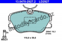 Sada brzdových destiček ATE Ceramic 13.0470-2927 (AT LD2927) - MERCEDES-BENZ