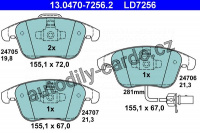 Sada brzdových destiček ATE Ceramic 13.0470-7256 (AT LD7256)