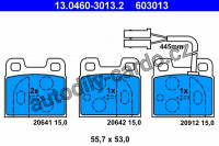 Sada brzdových destiček ATE 13.0460-3013 (AT 603013) - ALFA ROMEO