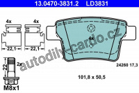 Sada brzdových destiček ATE Ceramic 13.0470-3831 (AT LD3831)