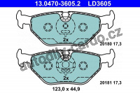 Sada brzdových destiček ATE Ceramic 13.0470-3605 (AT LD3605) - BMW, ROVER, SAAB