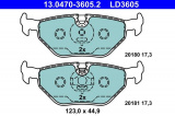 Sada brzdových destiček ATE Ceramic 13.0470-3605 (AT LD3605) - BMW, ROVER, SAAB