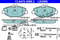 Sada brzdových destiček ATE Ceramic 13.0470-3999 (AT LD3999) - MERCEDES-BENZ