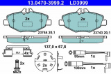 Sada brzdových destiček ATE Ceramic 13.0470-3999 (AT LD3999) - MERCEDES-BENZ