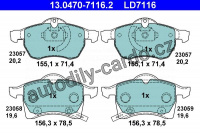 Sada brzdových destiček ATE Ceramic 13.0470-7116 (AT LD7116)