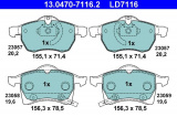 Sada brzdových destiček ATE Ceramic 13.0470-7116 (AT LD7116)