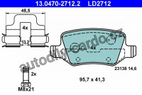 Sada brzdových destiček ATE 13.0470-2712 (AT LD2712)