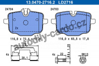 Sada brzdových destiček ATE 13.0470-2716 (AT LD2716)