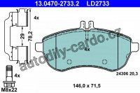 Sada brzdových destiček ATE 13.0470-2733 (AT LD2733)