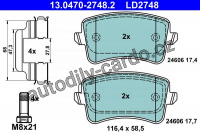 Sada brzdových destiček ATE 13.0470-2748 (AT LD2748)