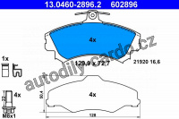 Sada brzdových destiček ATE 13.0460-2896 (AT 602896) - MITSUBISHI, SMART