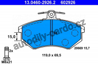 Sada brzdových destiček ATE 13.0460-2926 (AT 602926) - AUDI