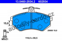 Sada brzdových destiček ATE 13.0460-2934 (AT 602934) - AUDI