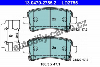 Sada brzdových destiček ATE 13.0470-2755 (AT LD2755)