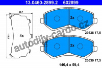 Sada brzdových destiček ATE 13.0460-2899 (AT 602899) - CHRYSLER, JEEP