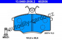 Sada brzdových destiček ATE 13.0460-2936 (AT 602936) - AUDI