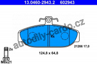 Sada brzdových destiček ATE 13.0460-2943 (AT 602943) - VOLVO