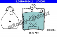 Sada brzdových destiček ATE Ceramic 13.0470-4064 (AT LD4064) - MERCEDES-BENZ